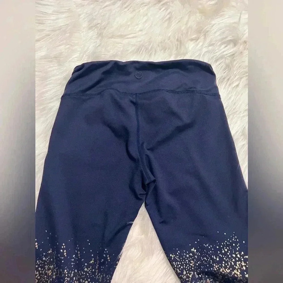 Lilly Pulitzer Luxletic Leggings Women's Small Weekender Blue Metallic Gold - Picture 6 of 8